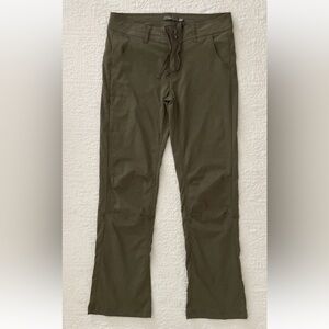 prAna Halle Olive Green Pants Size 10 Straight Leg w/Roll Up Convertible Hiking